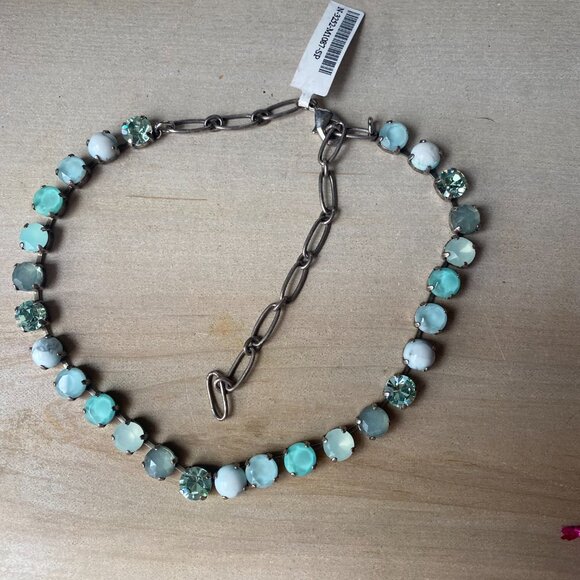 Mariana Aqua Blue Green Howlite Crystal Necklace Silver Plated 17" NWT icy boho - Picture 6 of 10